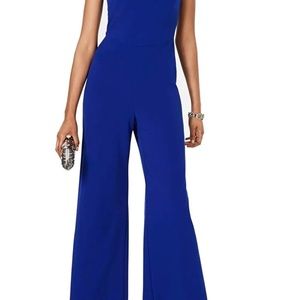 Connected Women's Wide-Leg Jumpsuit Med Blue Size 12